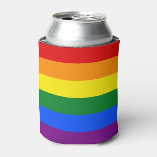 Koelbox met Rainbow Pride vlag van LGBT Blikjeskoeler (Blikje Voorkant)