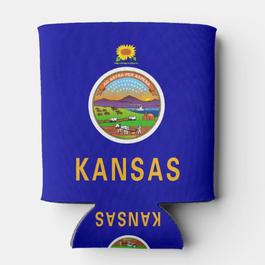 Koelbox met vlag van de staat Kansas, Verenigde St Blikjeskoeler (Achterkant)