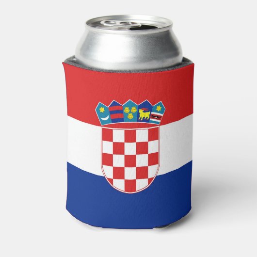 Koelbox met vlag van Kroatië Blikjeskoeler (Blikje Achterkant)