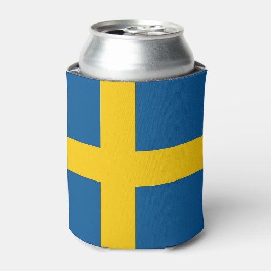 Koelbox met vlag van Zweden Blikjeskoeler (Blikje Voorkant)