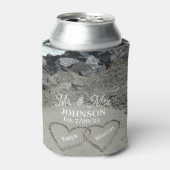 Koelbox- Twee harten in het zand Blikjeskoeler (Blikje Voorkant)
