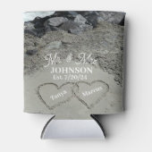 Koelbox- Twee harten in het zand Blikjeskoeler (Voorkant)