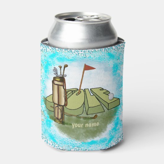 Koelbox van de golfdag blikjeskoeler (Blikje Voorkant)