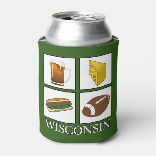 Koelbox van het Football Wisconsin Beer Cheese Blikjeskoeler (Blikje Voorkant)