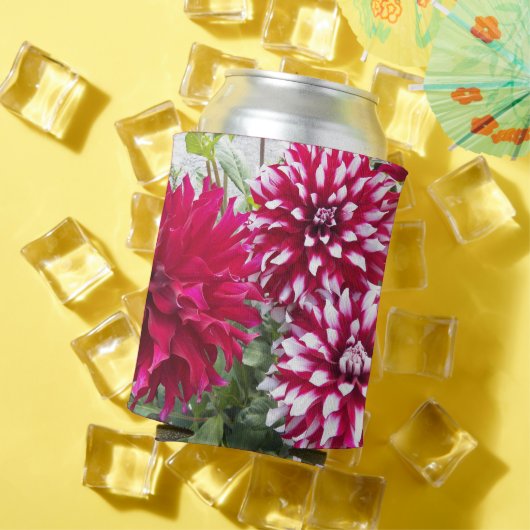 Koelbox van rode en witte Dahlias Blikjeskoeler (Insitu Zomer)