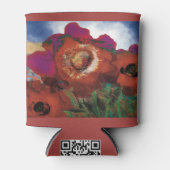 Koelbox versierd met klaprozen In rood Blikjeskoeler (Voorkant)