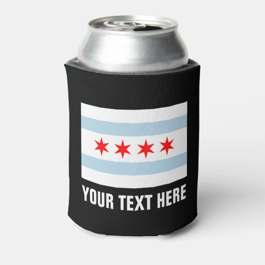 Koelboxxen van de Chicago-vlag | Aangepaste bierho Blikjeskoeler (Blikje Achterkant)