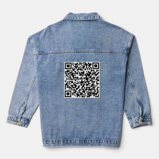 Koele aangepaste QR-code Denim Jacket (Achterkant)