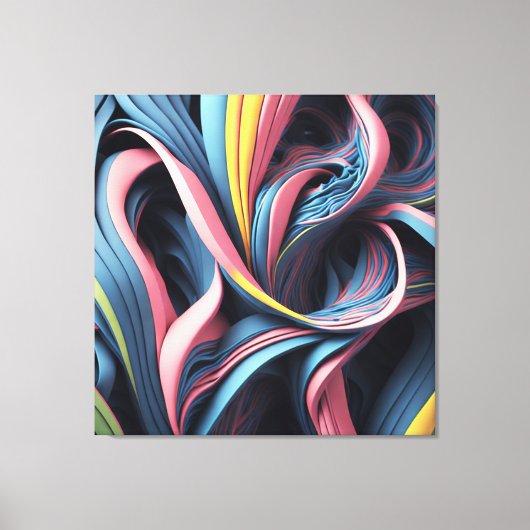 Koele Abstracte Flow Art Pattern 3D-modus Canvas Afdruk (Voorkant)