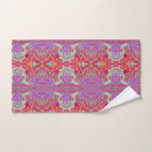 Koele Abstracte Magenta en Red Groovy Retro Bad Handdoek (Handdoek)