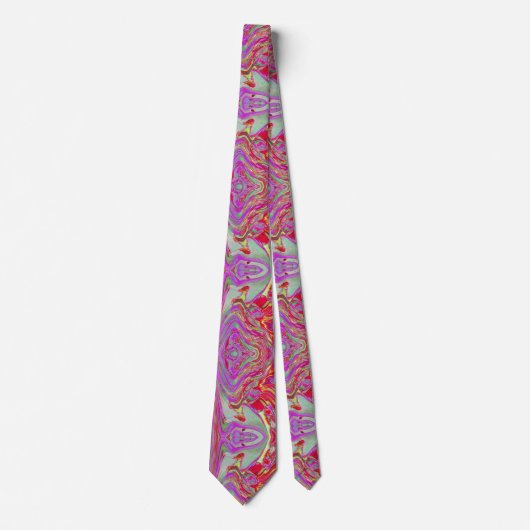 Koele Abstracte Magenta en Red Groovy Retro Stropdas (Voorkant)