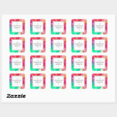 Koele Abstracte meerkleurige Waterverven II Vierkante Sticker (Vel)