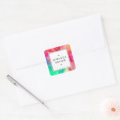 Koele Abstracte meerkleurige Waterverven II Vierkante Sticker (Envelop)