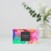 Koele Abstracte Multi-color Waterverven Modern Visitekaartje (Staand voorkant)