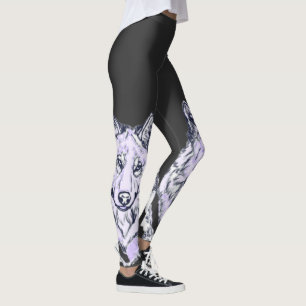 Koele Amethist Witte Wolf Leggings
