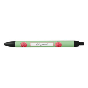 Koele Aquarel Watermeloen Groen Zwarte Inkt Pen