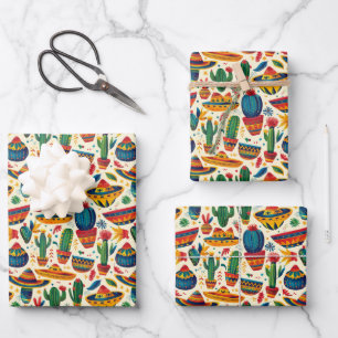 Koele betegelde Mexicaanse fiesta party Inpakpapier Vel
