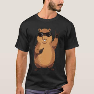 Koele Bever Grappig Dieren Cartoonesk Personage T-shirt