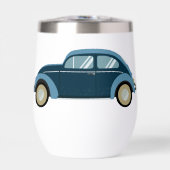 Koele blauwe retro auto met scuffs (Voorkant)