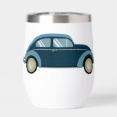 Koele blauwe retro auto met scuffs (Achterkant)