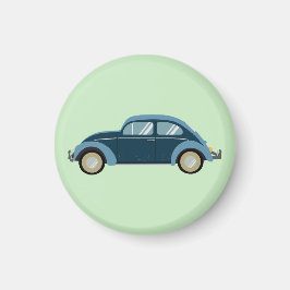 Koele blauwe retro auto met scuffs magneet