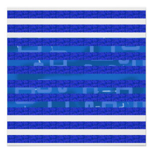 Koele blauwe witte geometrische lijnen perfect poster