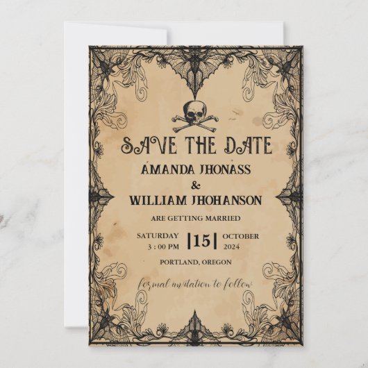 koele bruiloft horror Gothic de datum opslaan Kaart (Voorkant)