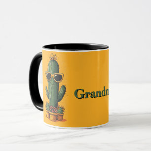 Koele Cactus met Zonnebril en Bloemen Mok