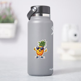 Koele Cartoon Ananas met Zonnebril Summer Vibe Sticker