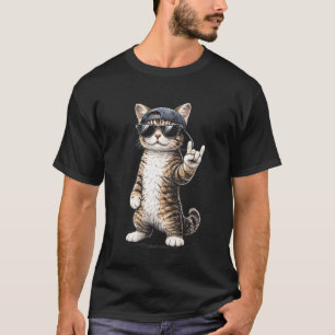 Koele Cartoon Kat Hip Hop Straatstijl Humor Kunst  T-shirt