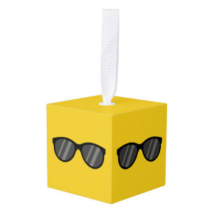 Koele Cartoon zonnebril Kubus Ornament
