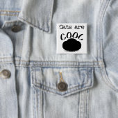 Koele Cat-Paw print Vierkante Button 5,1 Cm (In situ)