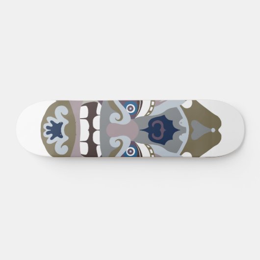 Koele Chinese krijger masker Skateboard (Horizontaal)
