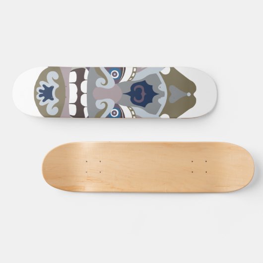 Koele Chinese krijger masker Skateboard (Horizontaal)