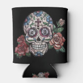 Koele dag van de dode suikerschedel met rozen... blikjeskoeler (Achterkant)