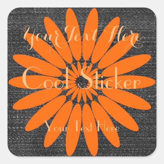 Koele denim look vierkante sticker (Voorkant)