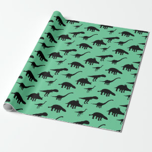 Koele Dino Dinosaurs Silhouettes Cadeaupapier