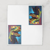 Koele dinosaurus gevouwen plaats kaart (Buitenkant ongevouwen)