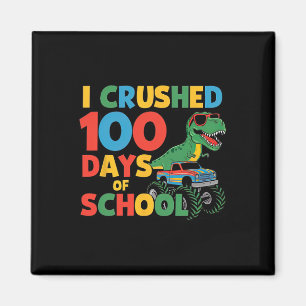 Koele dinosaurus T-rex monstertruck 100 dagen verp Magneet