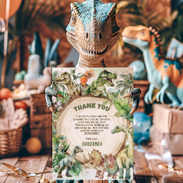 Koele dinosaurussen groen dino-mite verjaardagsfee bedankkaart