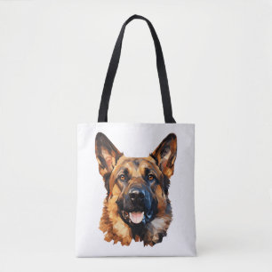 Koele Duitse Herder in polygoonstijl Classic T-Sh Draagtas