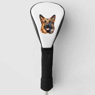 Koele Duitse Herder in polygoonstijl Classic T-Sh Golfheadcover