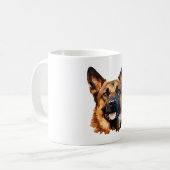 Koele Duitse Herder in polygoonstijl Classic T-Sh Koffiemok (Voorkant links)