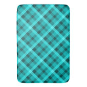 Koele Elegante Turquoise Plaid Grote Badmat (Voorkant Verticaal)