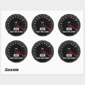 Koele en grappige auto snelheidsmeter ronde sticker (Vel)