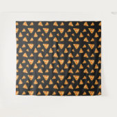 Koele en leuke pizza plakjes patroon donkergrijs wandkleed (Voorkant (horizontaal))