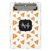 Koele en leuke pizza plakjes patroon Monogram wit Mini Klembord (Voorkant)