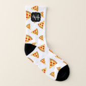Koele en leuke pizza plakjes patroon Monogram wit Sokken (Rechts - buiten)