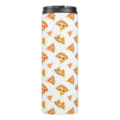Koele en leuke pizza plakjes patroon Monogram wit Thermosbeker (Achterkant)