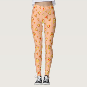 Koele en leuke pizza plakjes patroon perzik leggings